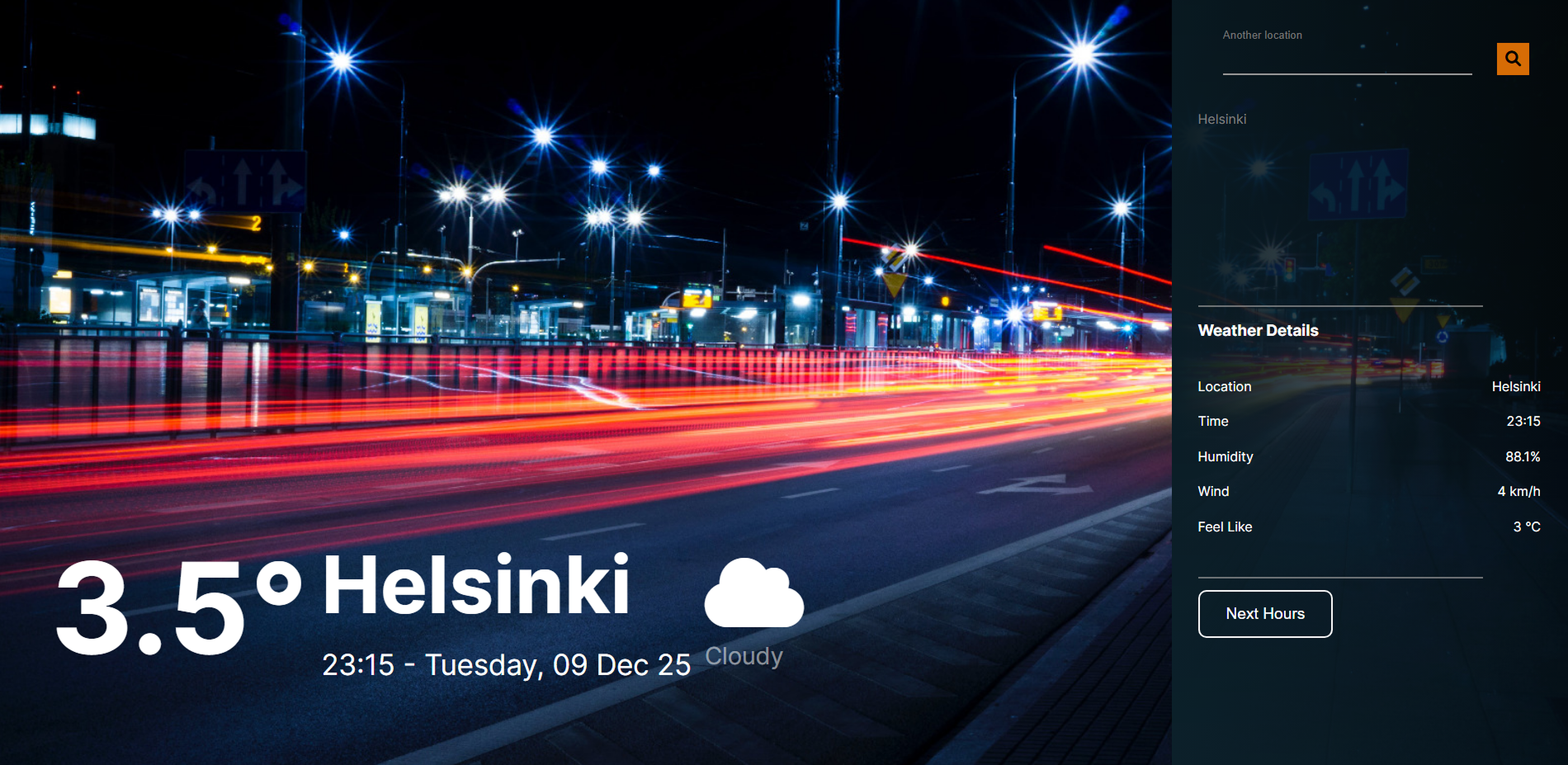 FMI Weather Application